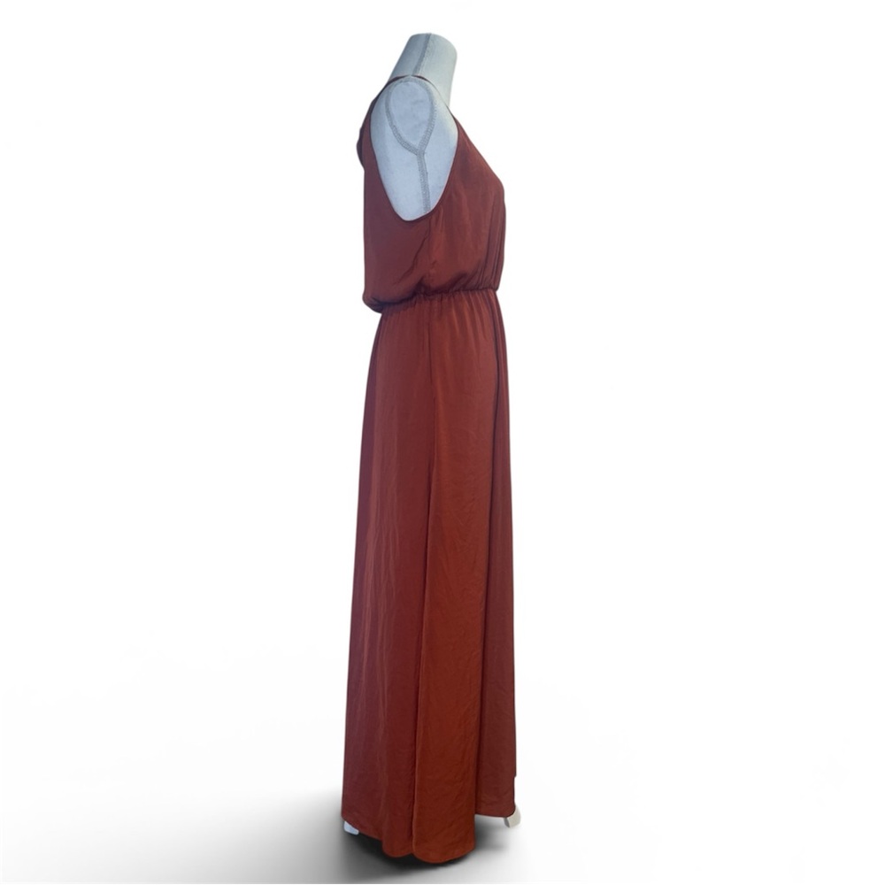 Rachel Zoe Burnt Orange Sleeveless Cocktail Maxi Dress - Picture 3 of 6